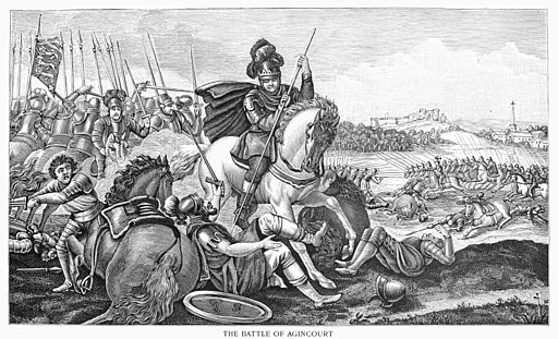 Printed carving of a victorious Henry V