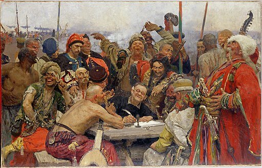 Famous image of the Zaparozhian Cossacks by Repin