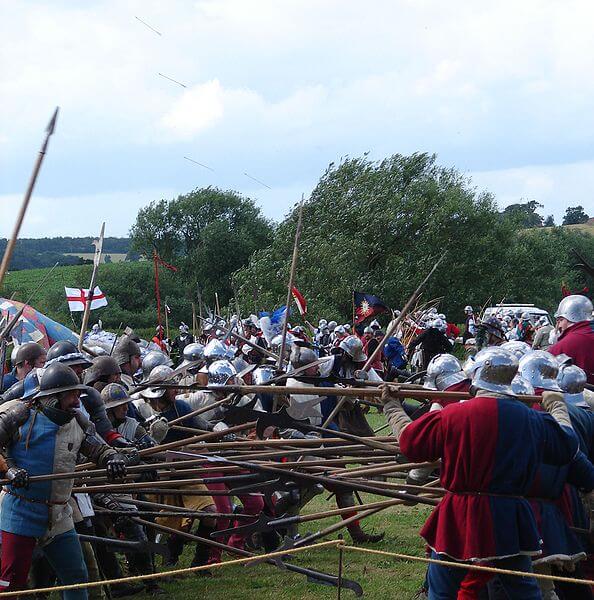 Reenactors at the annual Battle of Tewkesbury reenactment